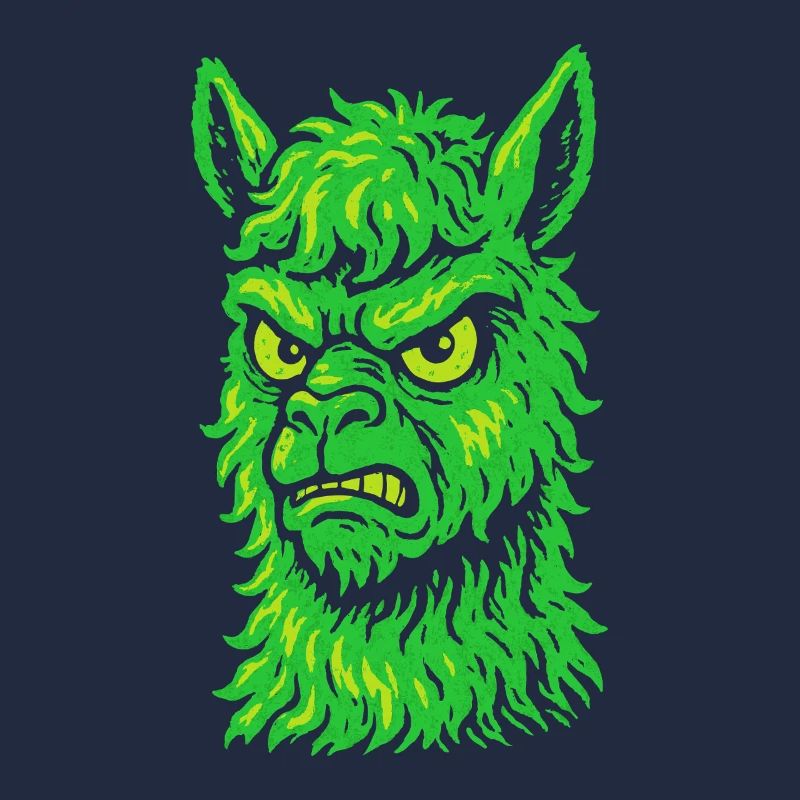 Wütendes Neon-Lama mit Killerblick