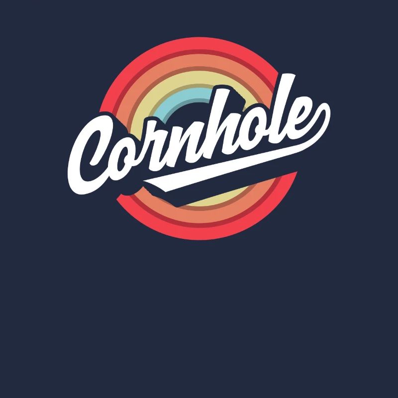 Cornhole Player Retro Circle Design