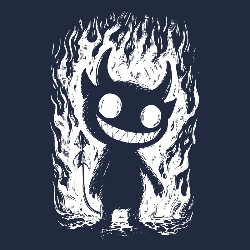 Grinning Devil Cartoon – Black Humor Devil