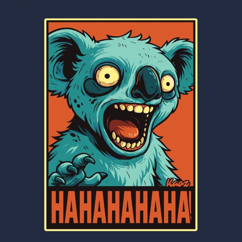 Schreiender lachender Comic Koala