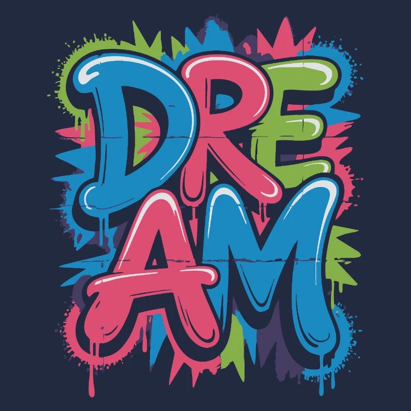 DREAM Graffiti Design voller Farbe und Motivation