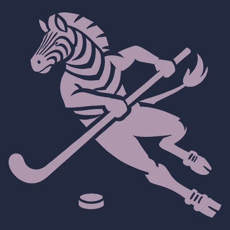 Minimalistisches Zebra Eishockey Silhouette