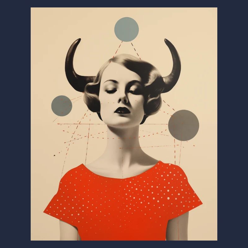 Stier Collage Kunst Astrologie