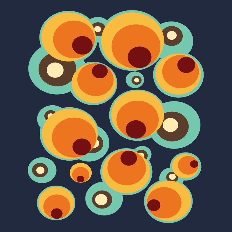 Vintage Mid Century Dot Circle Pattern