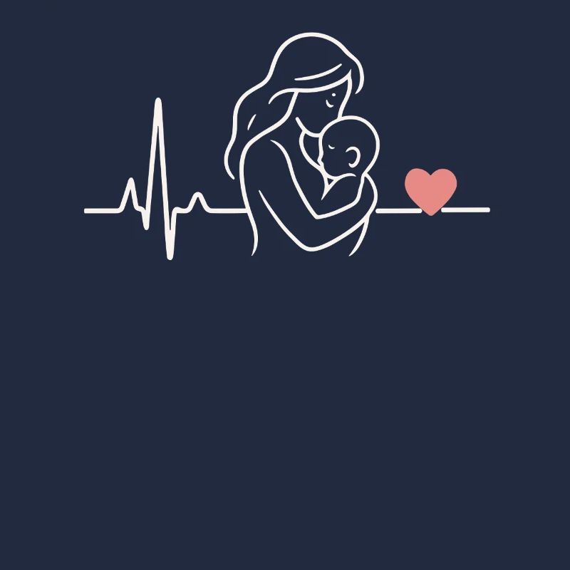 Herzschlag Design Mama Liebe Kind Mutter Muttertag