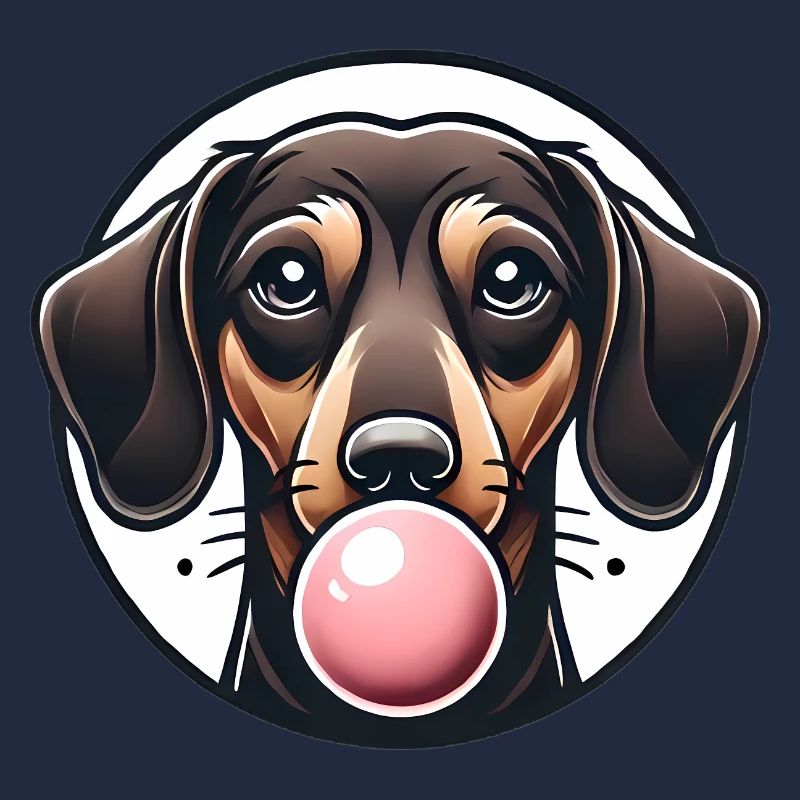Teckel avec graphique Bubblegum