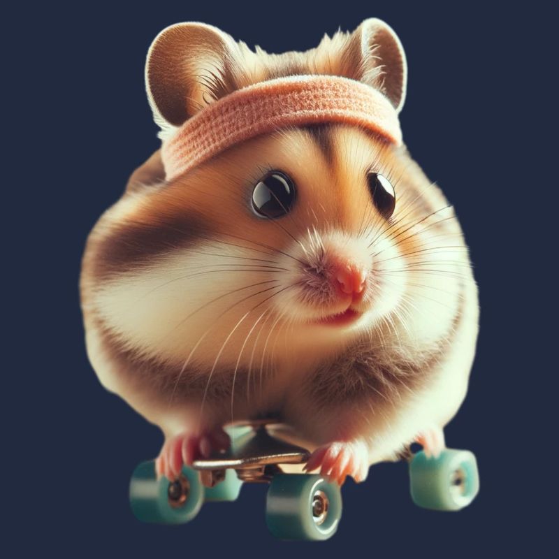 Athlète Skateboard Hamster