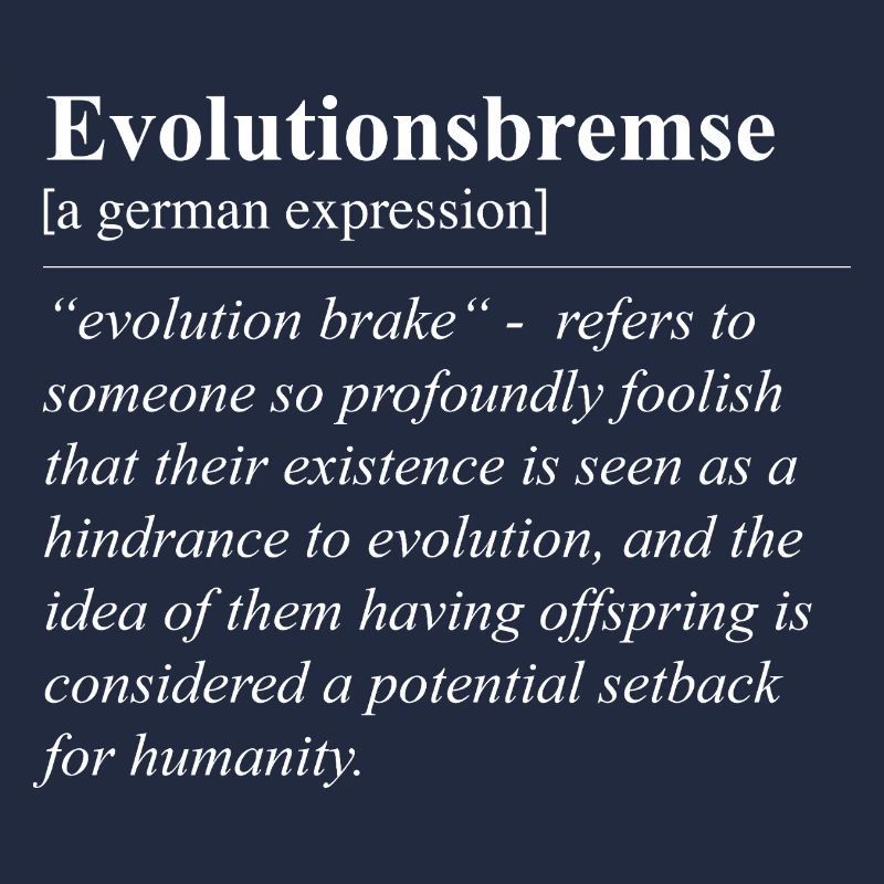 Evolutionary Brake Funny German Idiom