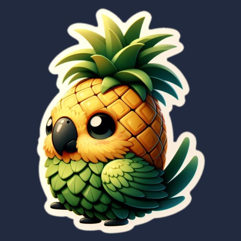 Mignon petit perroquet comme l’ananas