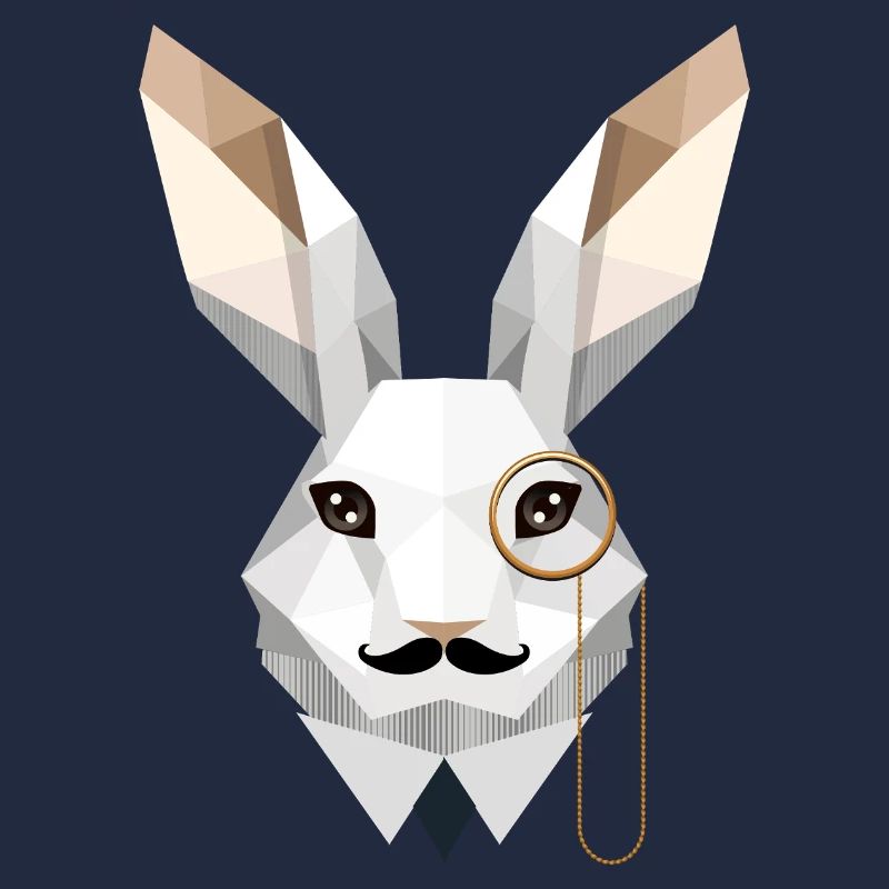 Elegant Easter Bunny with Monocle & Mustache