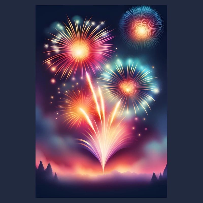 Sparkling and colorful firework celebration