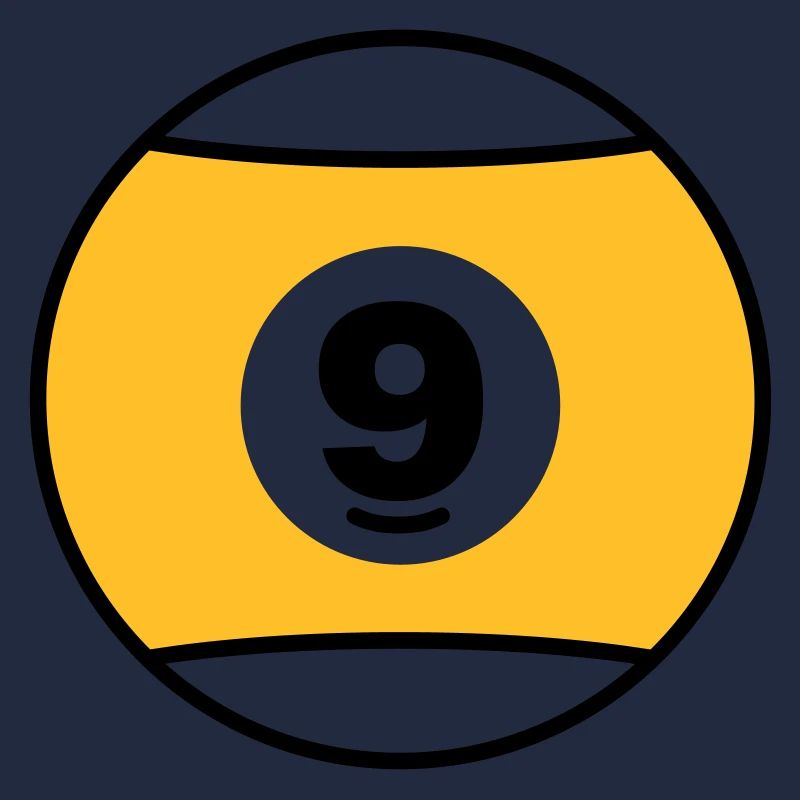 Billardkugel No 9 - gelb - V2