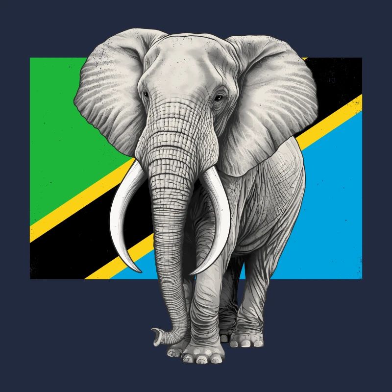 Drapeau éléphant de Tanzanie