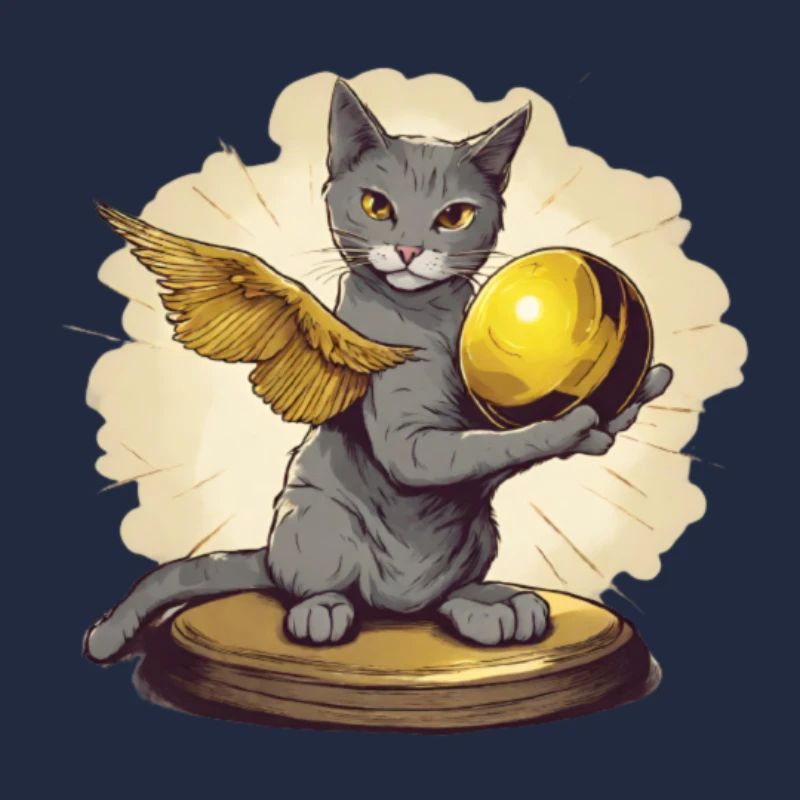 Chat avec le mouchard doré