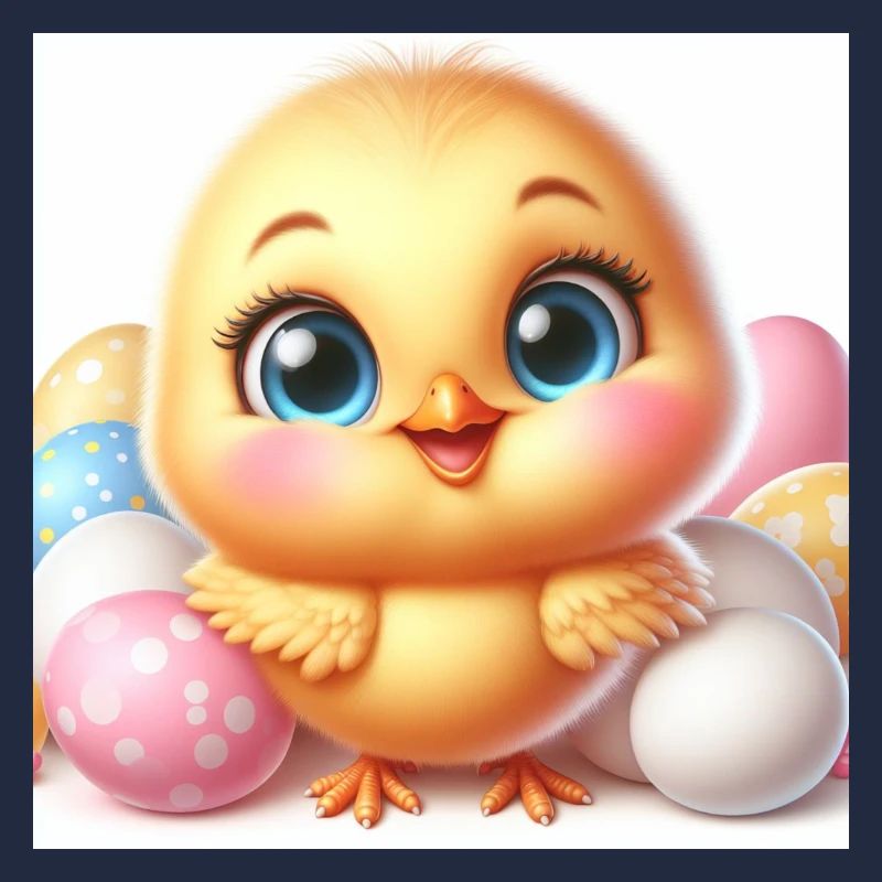 Sweet Chick The Chick with Colored Easter Eggs