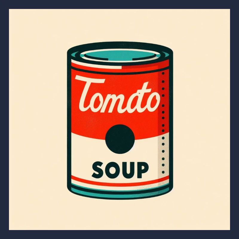Boîte de soupe à la tomate en risographe