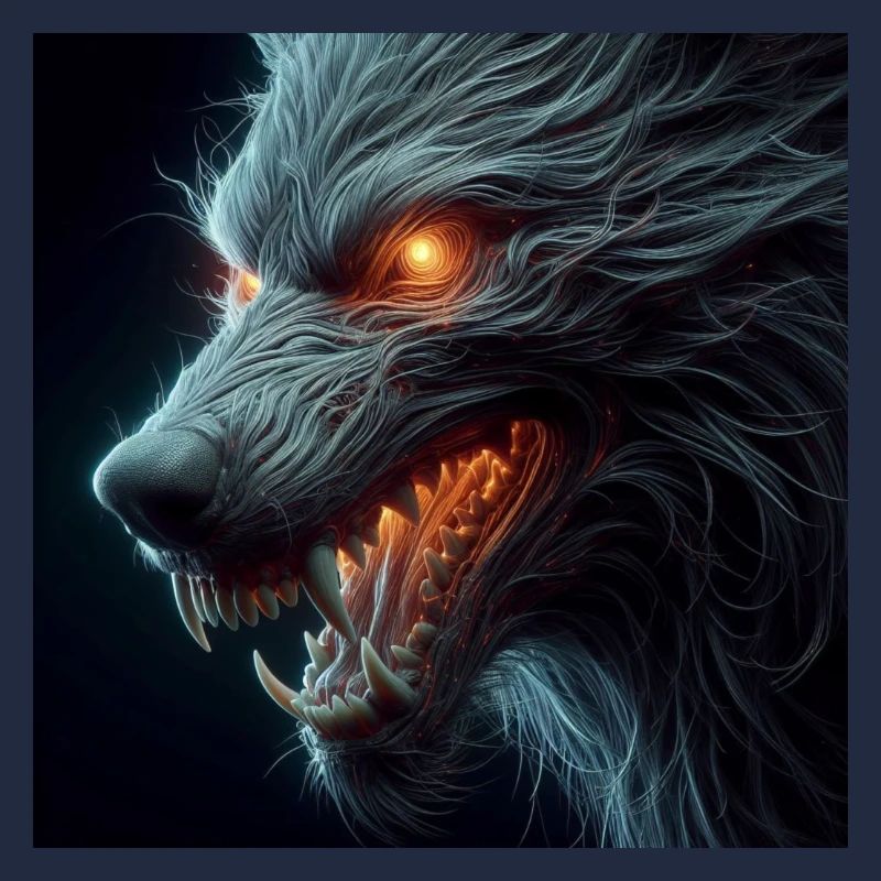 Loup Effrayant Dangereux Hyperréalisme 3D