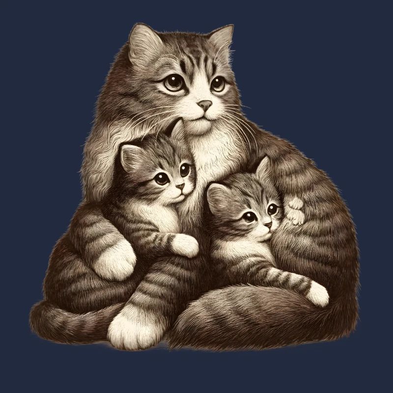 regroupement affectueux de chats et de chatons
