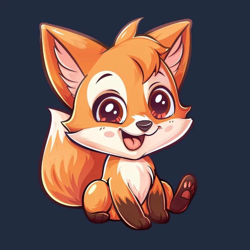Cute Fox Cartoon Character