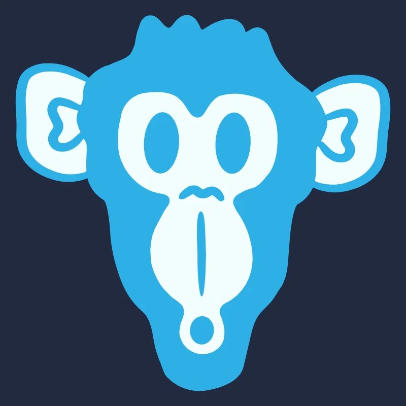 Wondered Curious Monkey Head Fright Face