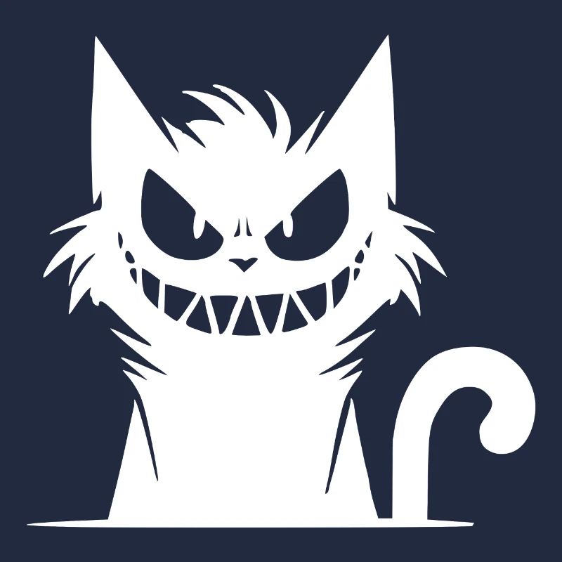 Gemeine hinterlistige Katze mit irrem Blick