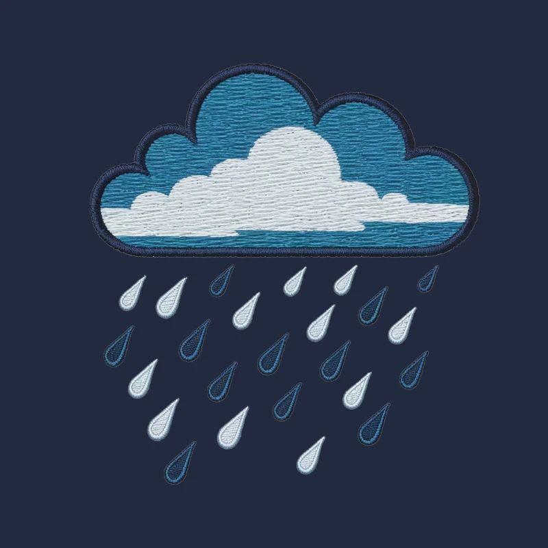 Nuage de pluie brodé