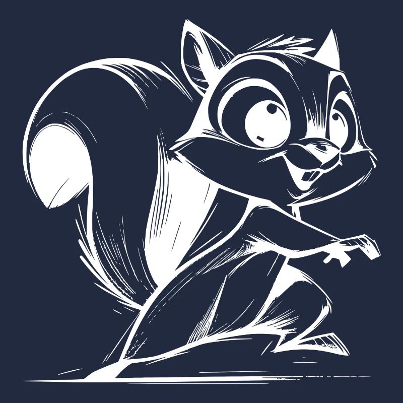 Kleines putziges Eichhörnchen Bleistift Zeichnung