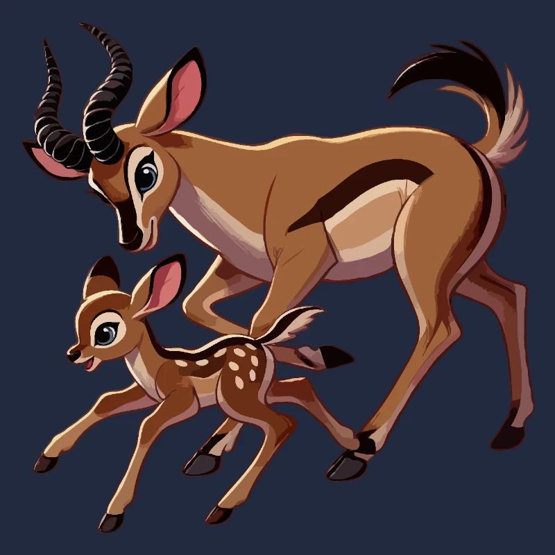 Mère antilope avec ses petits