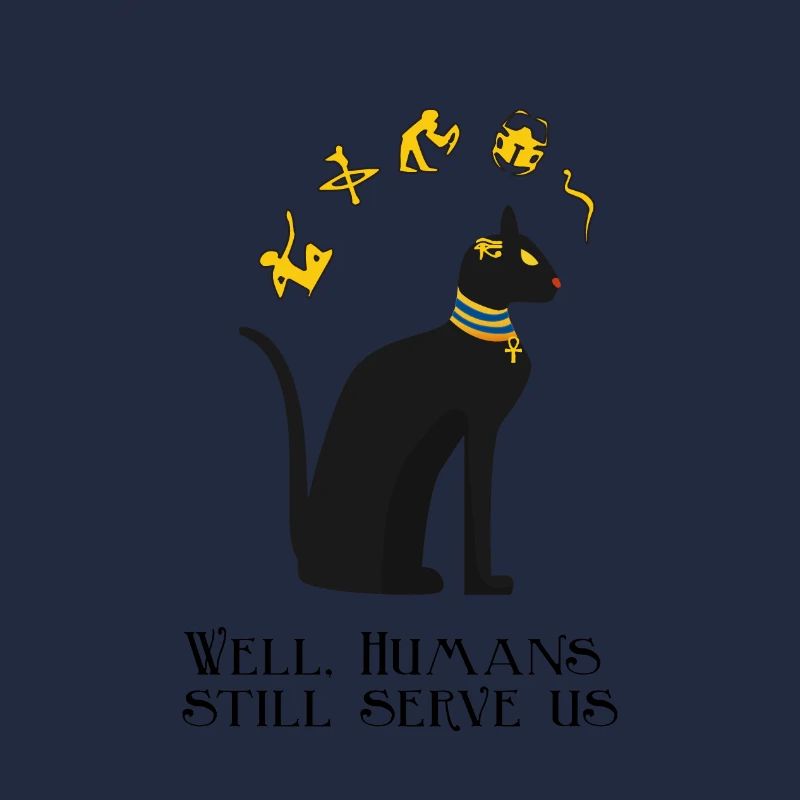 Drôle de conception de chat avec hiéroglyphes