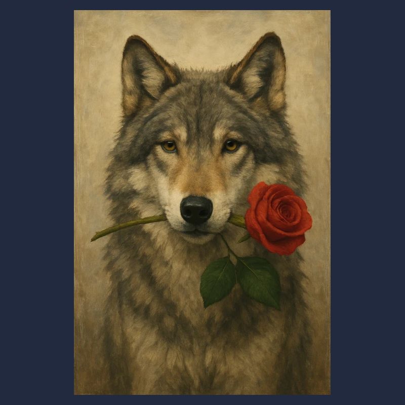Wolf mit Blume