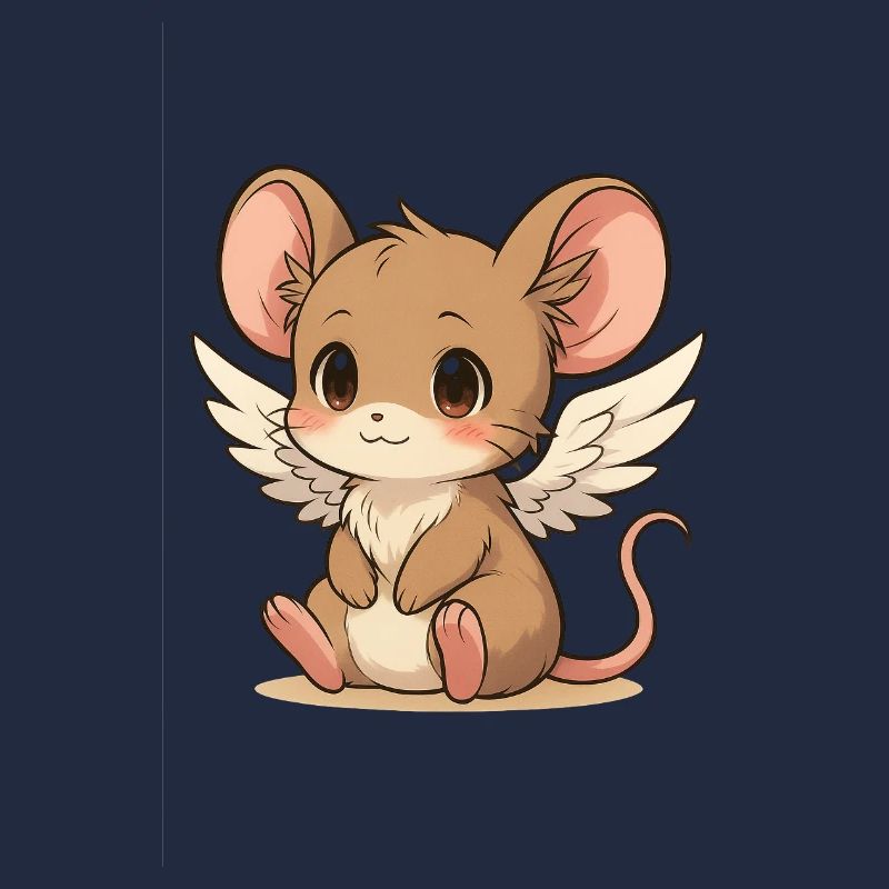Souris ange, douce et rêveuse