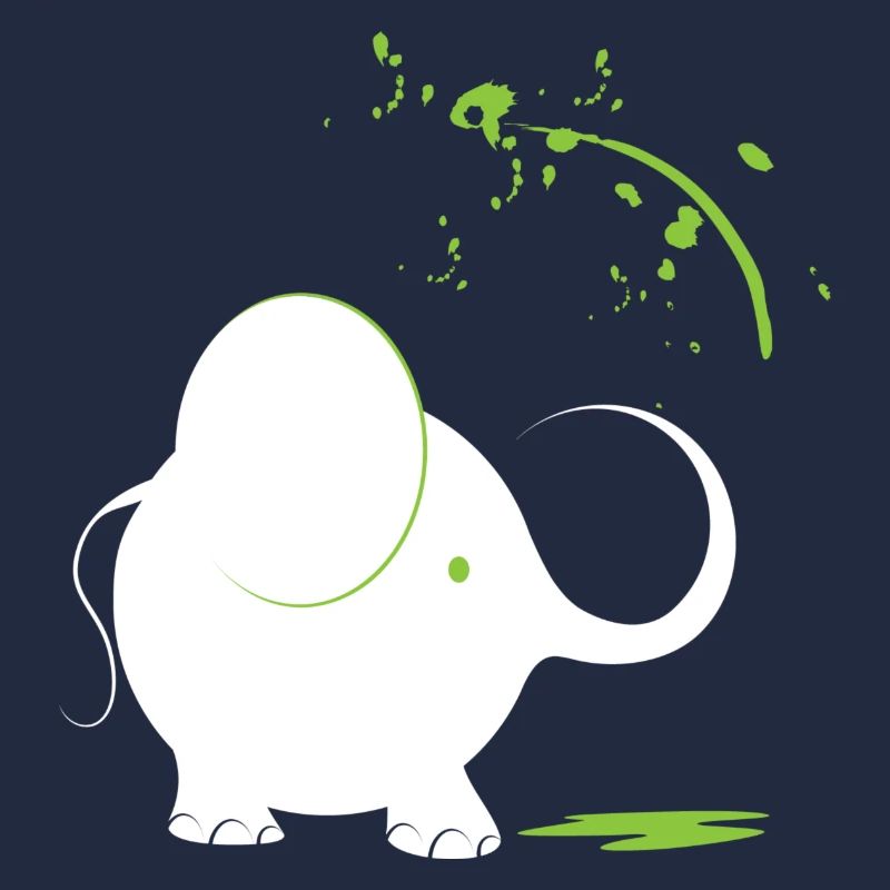 Éléphant blanc avec peinture verte