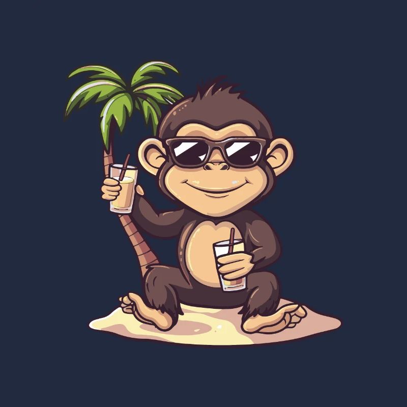 Monkey Summer Beach Comic