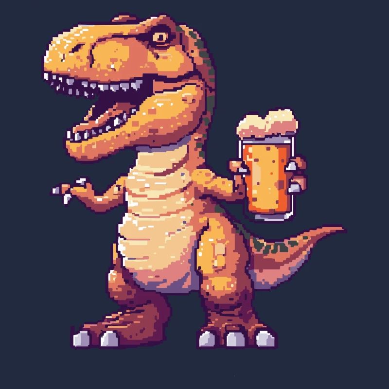 Dinosaurier T-Rex Bier Pixel