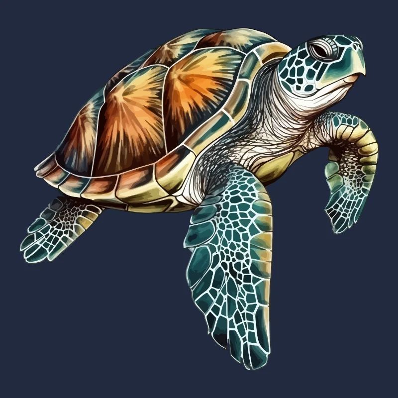 Turtle Underwater Design for Divers