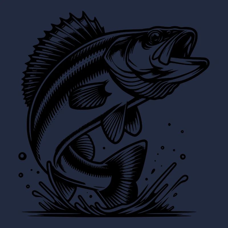 Eleganter springender Zander Raubfisch