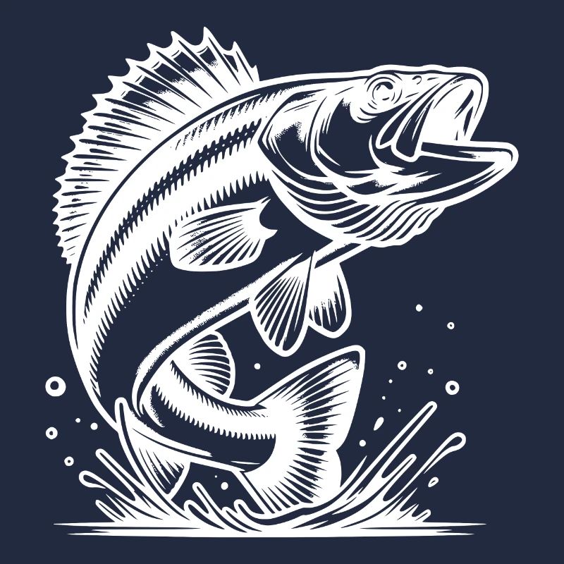 Eleganter springender Zander Raubfisch