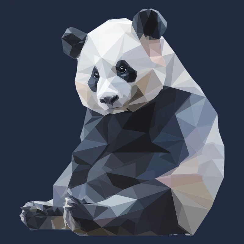 Panda I Low Poly Art Logo Design