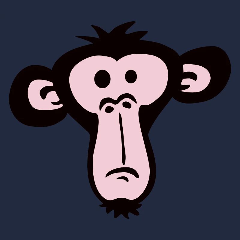 Sad Confused Monkey Head Boredom Face
