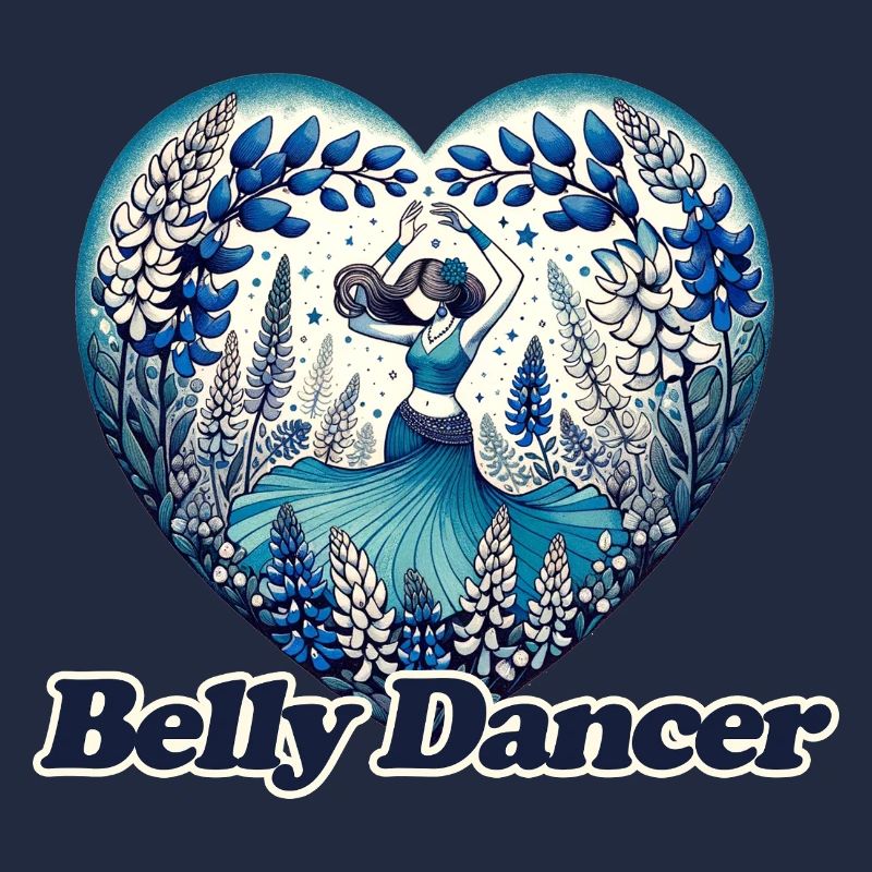 Blue Flowers belly Dancer Hafla