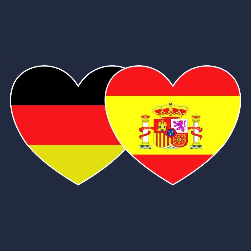 Deutschland Spanien Flagge Herz