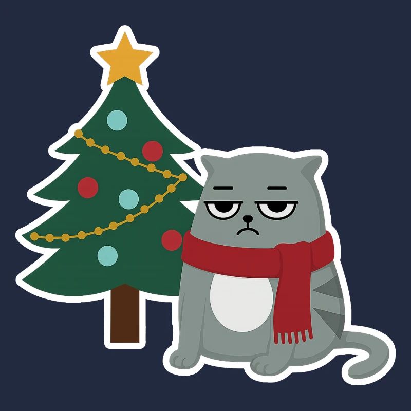 Cat Grumpy Christmas