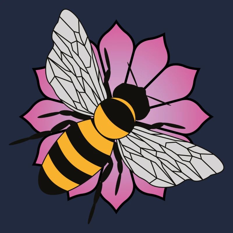 Abeille de miel - fleur rose
