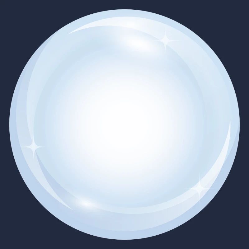 Crystal ball with delicate light reflections in pastel