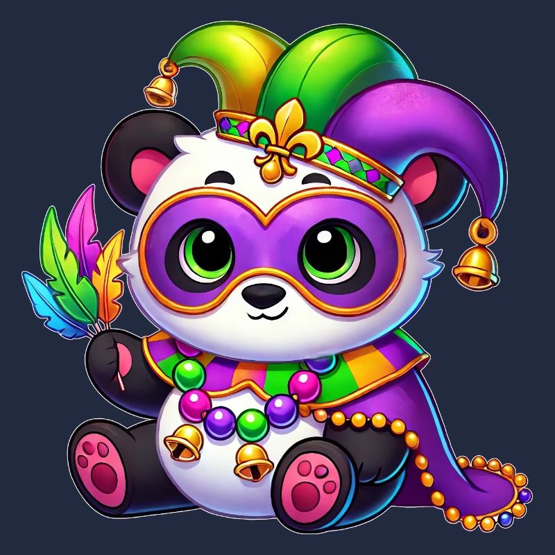 Panda mignon avec masque au carnaval
