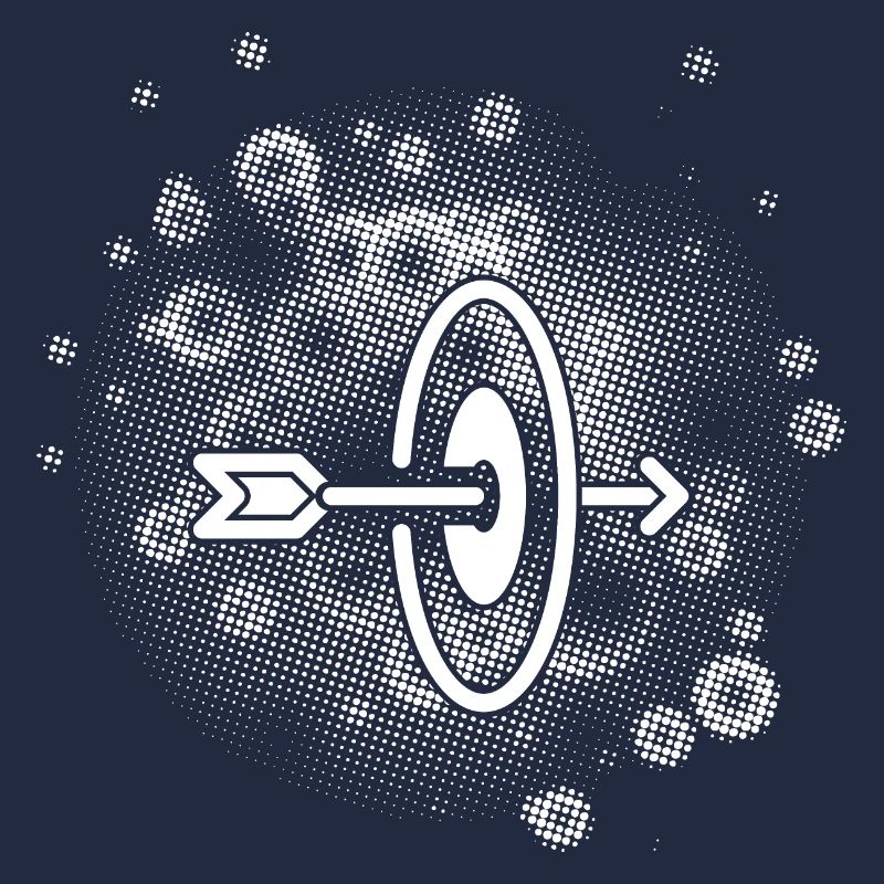 Flèche avec arrière-plan de points