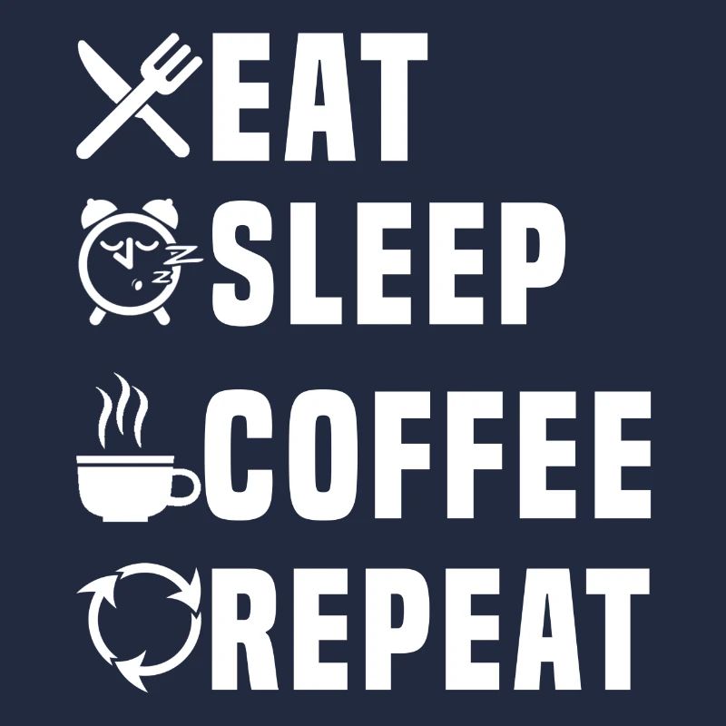manger dormir café répéter