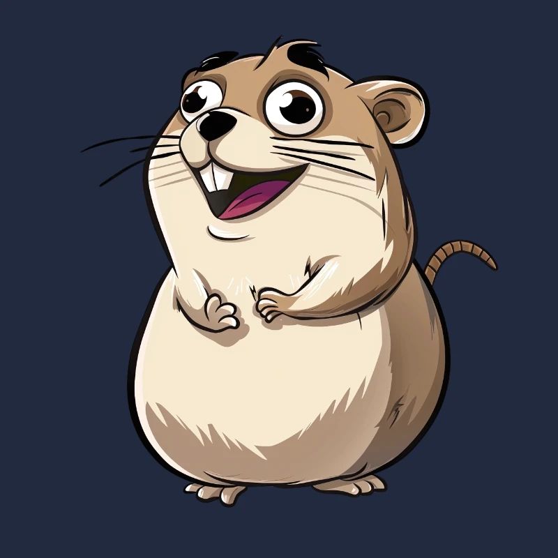 Suricate de dessin animé excité mignon