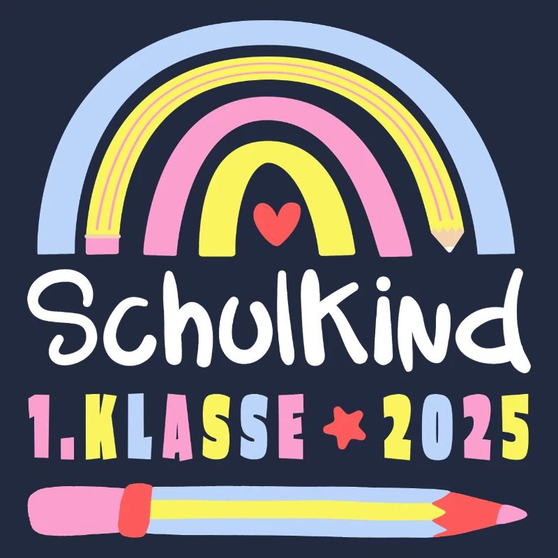 Schulkind 2025 Stift Regenbogen Einschulung