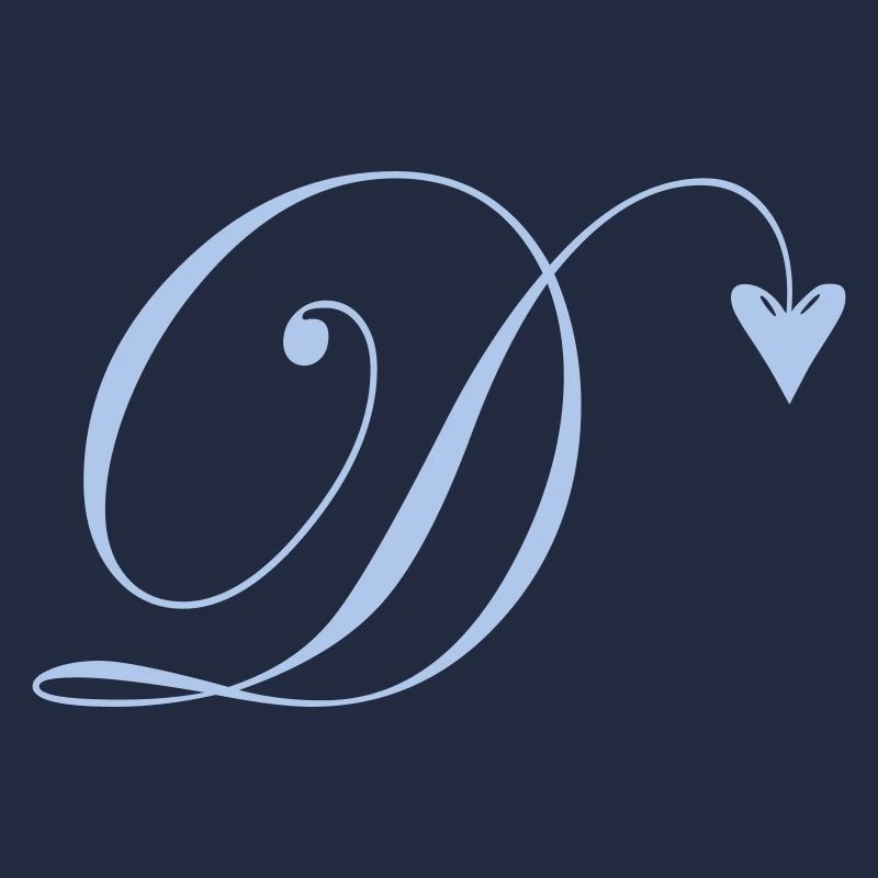 Monogramm D Herz Ranke